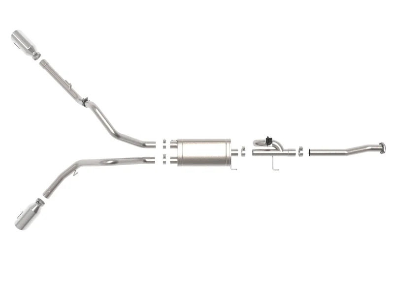 aFe Gemini XV 3in 304 SS Cat-Back Exhaust 15-20 Ford F-150 V6 2.7L/3.5 w/ Polished Tips - Additional View 10