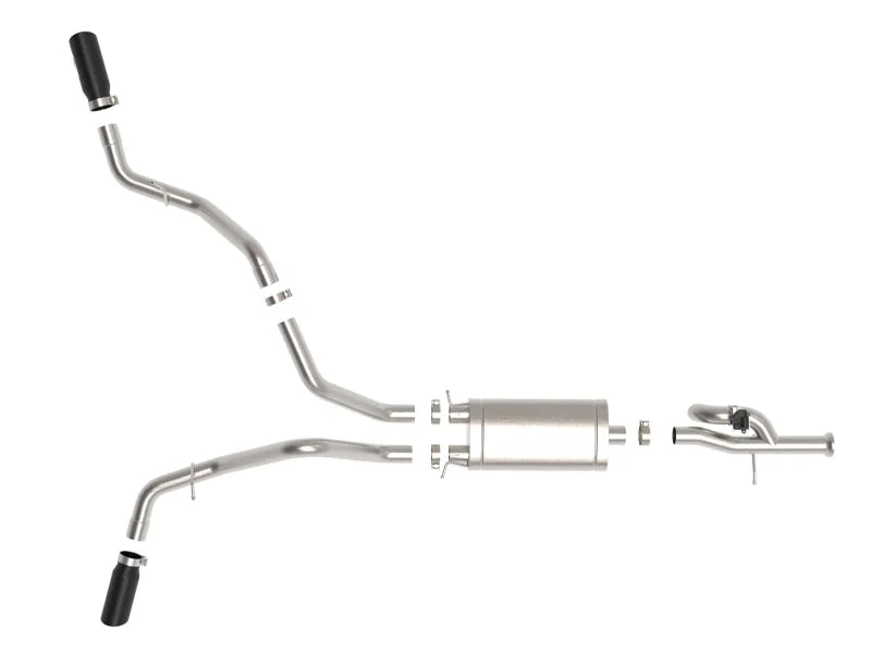 aFe Gemini XV 3in 304 SS Cat-Back Exhaust w/ Cutout 09-18 GM Trucks 4.3L/4.8L/5.3L w/ Black Tips - Additional View 8