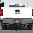 Load image into Gallery viewer, aFe Gemini XV 3in 304 SS Cat-Back Exhaust w/ Cutout 14-19 GM Trucks 4.3L/5.3L w/ Black Tips - Back View