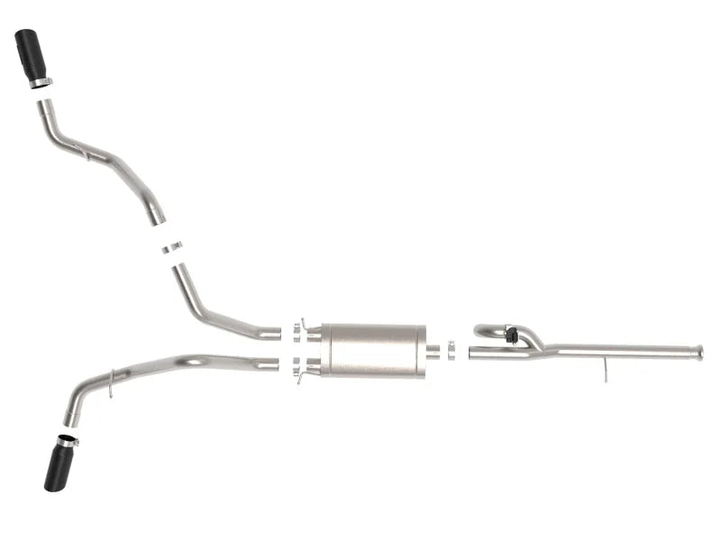 aFe Gemini XV 3in 304 SS Cat-Back Exhaust w/ Cutout 14-19 GM Trucks 4.3L/5.3L w/ Black Tips - Additional View 11