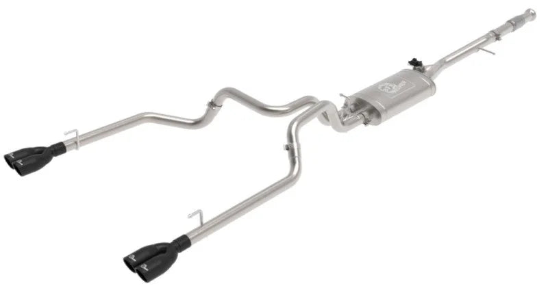 aFe Gemini XV 3in 304 SS Cat-Back Exhaust w/ Cutout 19-21 GM Silverado/Sierra 1500 V8- w/ Black Tips - Additional View 9