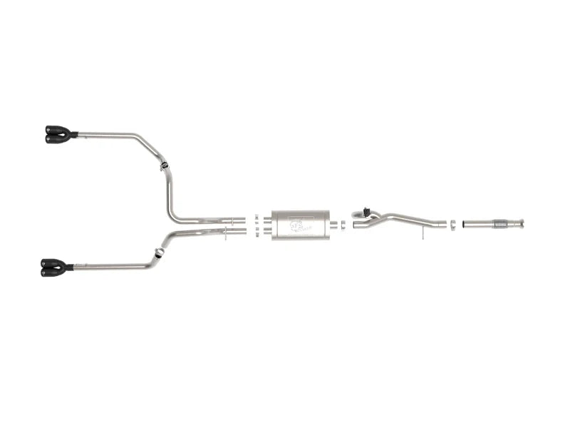 aFe Gemini XV 3in 304 SS Cat-Back Exhaust w/ Cutout 19-21 GM Silverado/Sierra 1500 V8- w/ Black Tips - Additional View 12