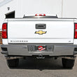 Load image into Gallery viewer, aFe Gemini XV 3in 304SS CB Exhaust w/ Cutout 14-19 GM Trucks 4.3/5.3L w/ Pol Tips - CrewCab/Extended - Back View