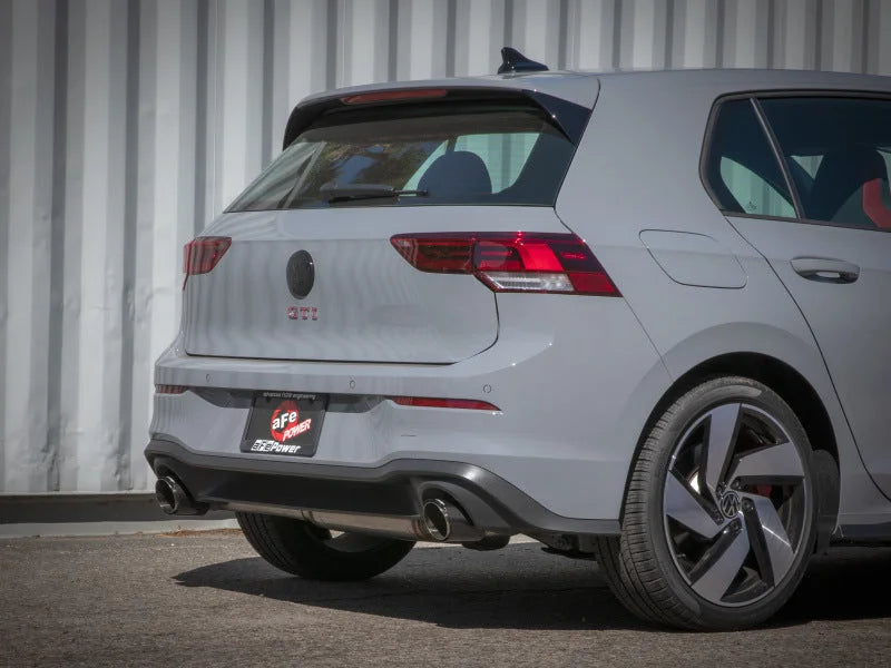 aFe Gemini XV 3in to 2 1/2in 304 SS Cat-Back Exhaust 22-23 Volkswagen GTI (MK8) 2.0L w/ Carbon Tips - Installation View