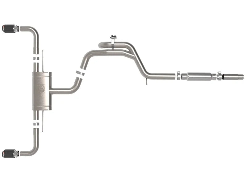 aFe Gemini XV 3in to 2 1/2in 304 SS Cat-Back Exhaust 22-23 Volkswagen GTI (MK8) 2.0L w/ Carbon Tips - Additional View 6