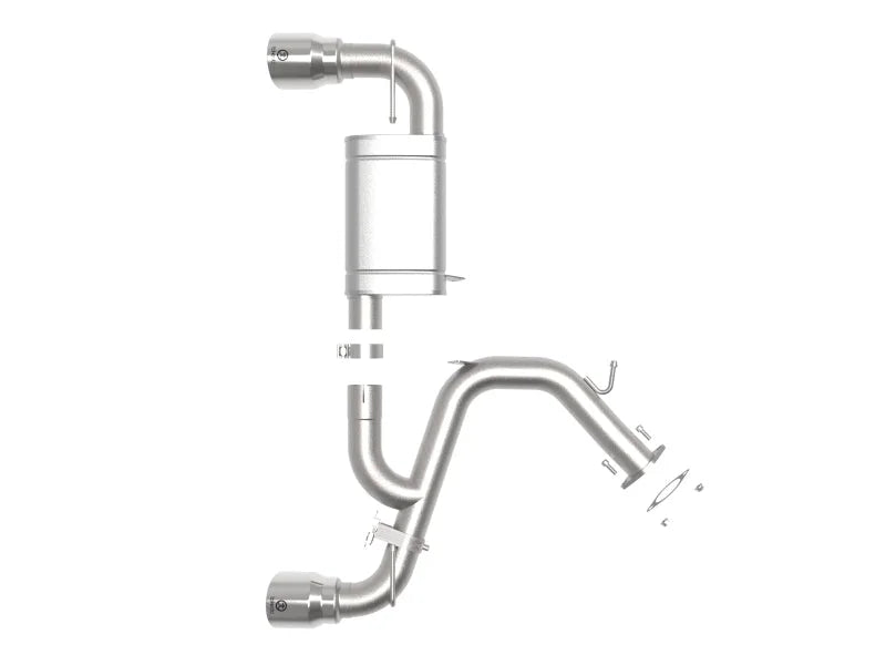 aFe Hyundai Veloster N 21-22 L4-2.0L (t) Takeda Axle-Back Exhaust System- Polished Tips - Back View