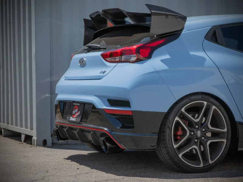 aFe Hyundai Veloster N 21-22 L4-2.0L (t) Takeda Cat-Back Exhaust System- Black Tips - Back View