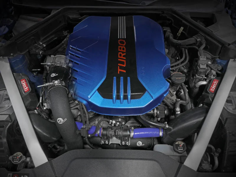 aFe Kia Stinger 18-22 V6-3.3L (tt) BladeRunner Hot Charge Pipe- Black - Side View