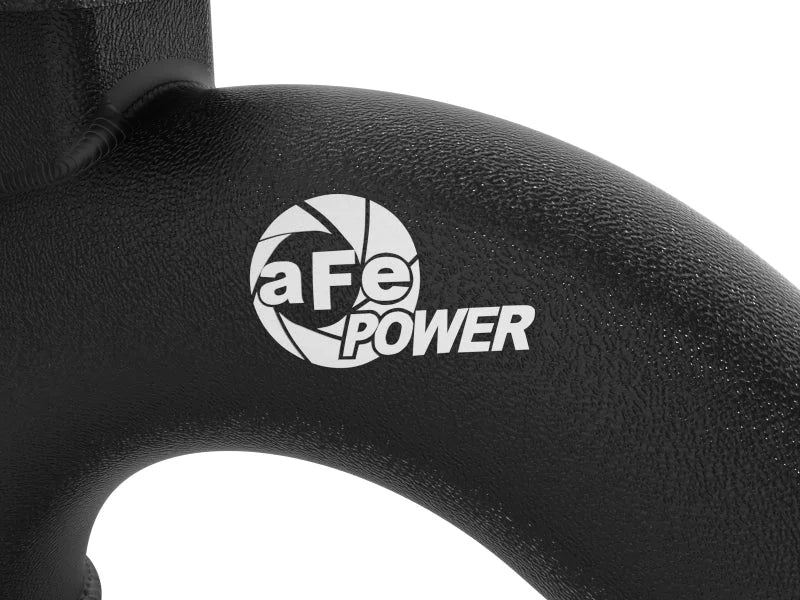 aFe Kia Stinger 18-22 V6-3.3L (tt) BladeRunner Hot Charge Pipe- Black - Back View