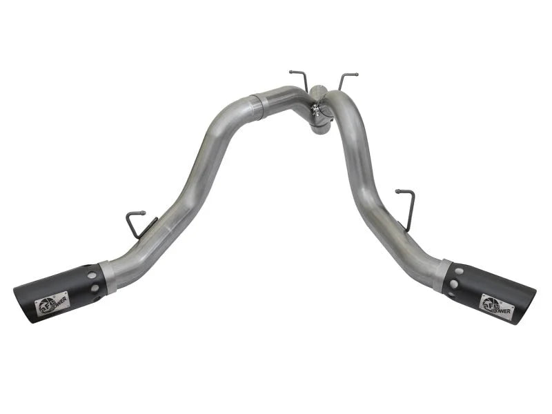 aFe LARGE BORE-HD 4in 409-SS DPF-Back Exhaust w/Dual Black Tips 2017 GM Duramax V8-6.6L (td) L5P - Additional View 6
