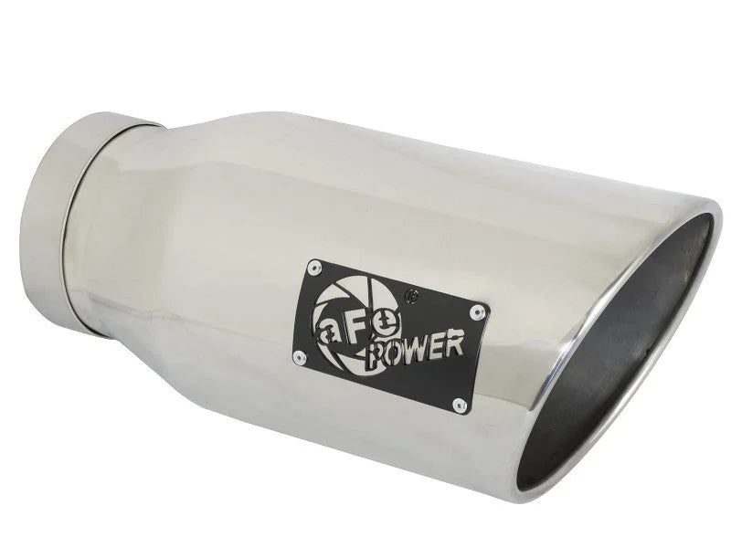 aFe LARGE BORE HD 5in 409-SS DPF-Back Exhaust w/Pol Tip 19-20 Ram Diesel Trucks L6-6.7L (td) - Back View