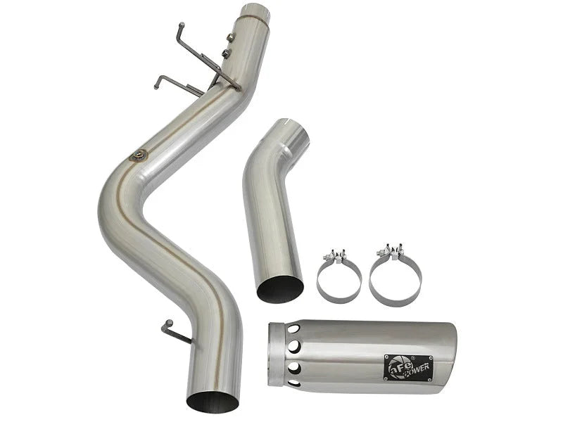 aFe LARGE BORE HD 5in 409-SS DPF-Back Exhaust w/Polished Tip 2017 GM Duramax V8-6.6L (td) L5P - Installation View