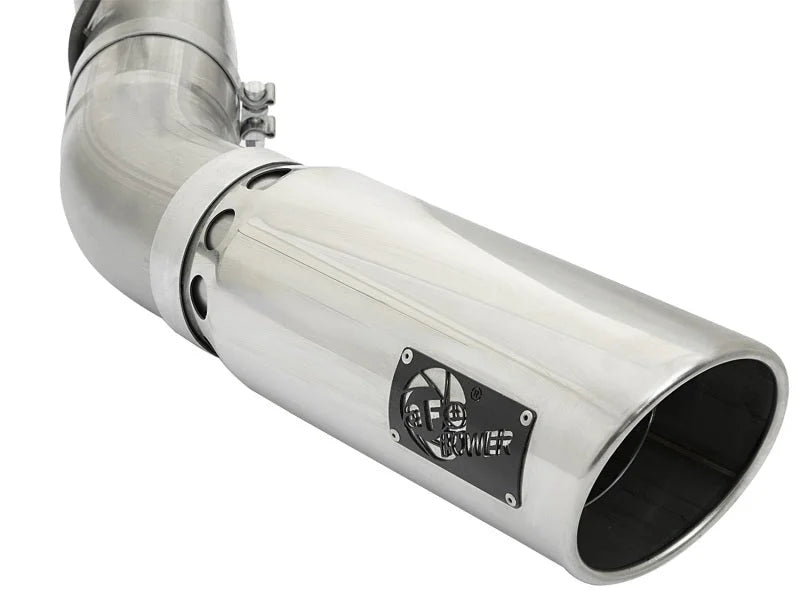 aFe LARGE BORE HD 5in 409-SS DPF-Back Exhaust w/Polished Tip 2017 GM Duramax V8-6.6L (td) L5P - Additional View 5