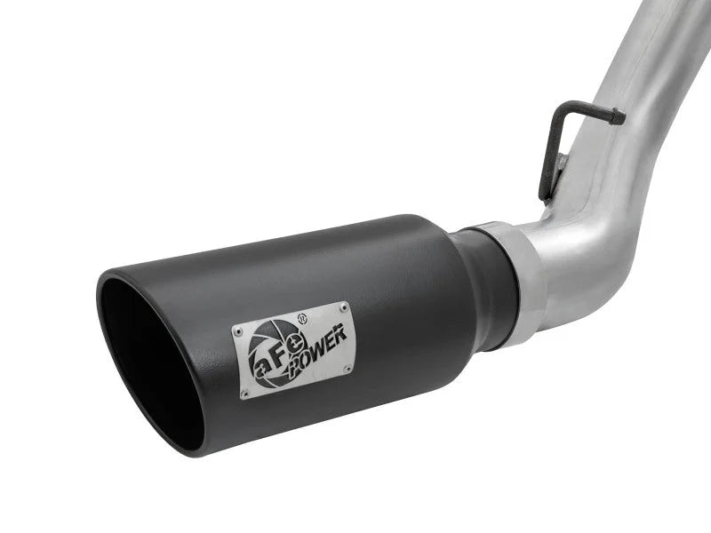 aFe LARGE Bore HD 4in Dual DPF-Back SS Exhaust w/Black Tip 16-17 GM Diesel Truck V8-6.6L (td) LML - Installation View