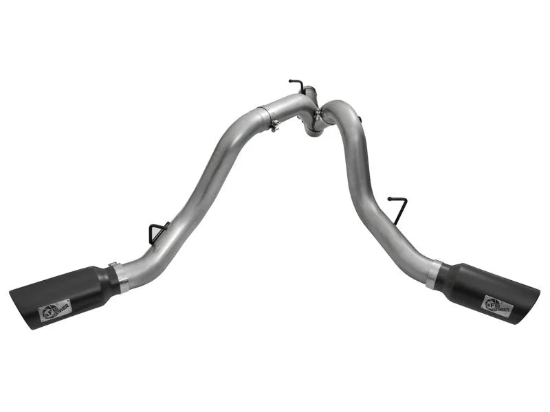 aFe LARGE Bore HD 4in Dual DPF-Back SS Exhaust w/Black Tip 16-17 GM Diesel Truck V8-6.6L (td) LML - Additional View 5
