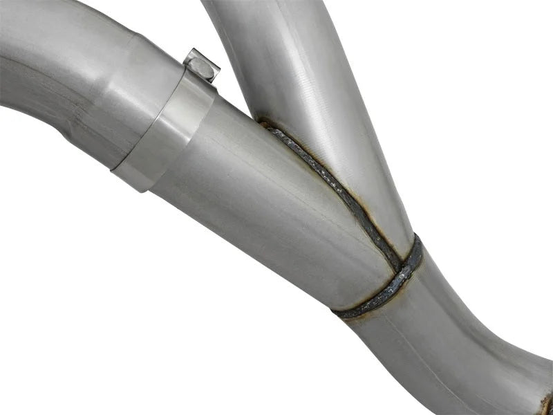 aFe LARGE Bore HD 4in Dual DPF-Back SS Exhaust w/Polished Tip 16-17 GM Diesel Truck V8-6.6L (td) LML - Additional View 7