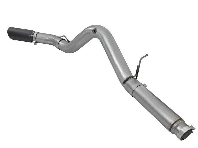 aFe LARGE Bore HD 5in Exhausts DPF-Back SS w/ Black Tips 16-17 GM Diesel Truck V8-6.6L (td) LML/L5P - Installation View