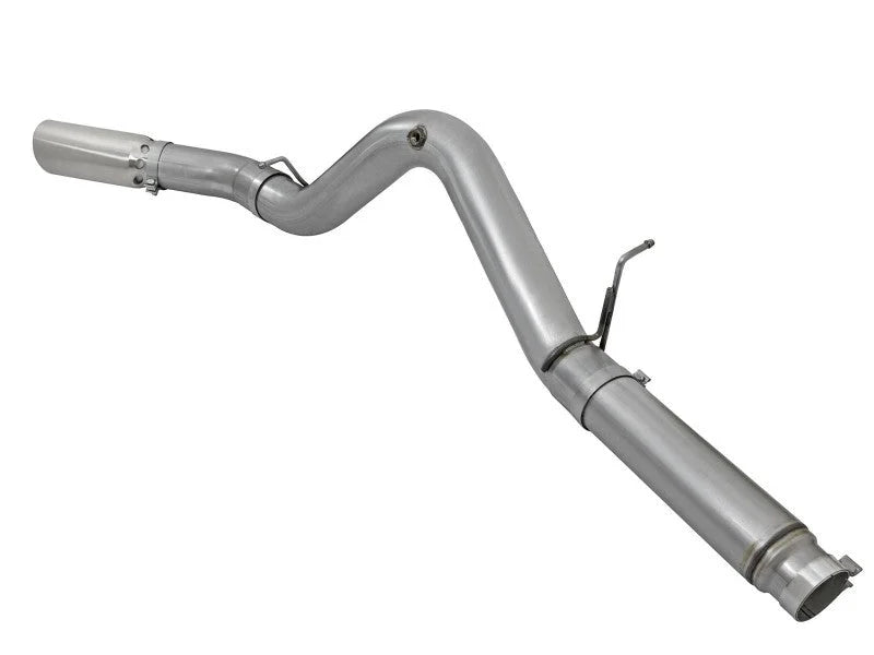 aFe LARGE Bore HD 5in Exhausts DPF-Back SS w/ Pol Tips 16-17 GM Diesel Truck V8-6.6L (td) LML/L5P - Back View