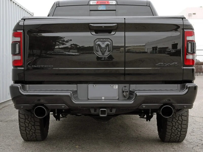 aFe Large Bore-HD 3 IN 409 Stainless Steel DPF-Back Exhaust System w/Black Tip RAM 1500 20-21 V6-3.0 - Side View