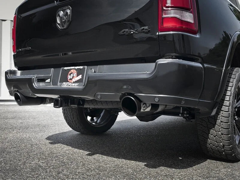 aFe Large Bore-HD 3 IN 409 Stainless Steel DPF-Back Exhaust System w/Black Tip RAM 1500 20-21 V6-3.0 - Installation View