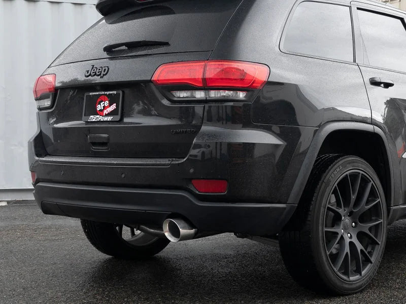 aFe Large Bore HD 3in 304 SS Cat-Back Exhaust w/ Polished Tips 14-19 Jeep Grand Cherokee V6-3.6L - Side View