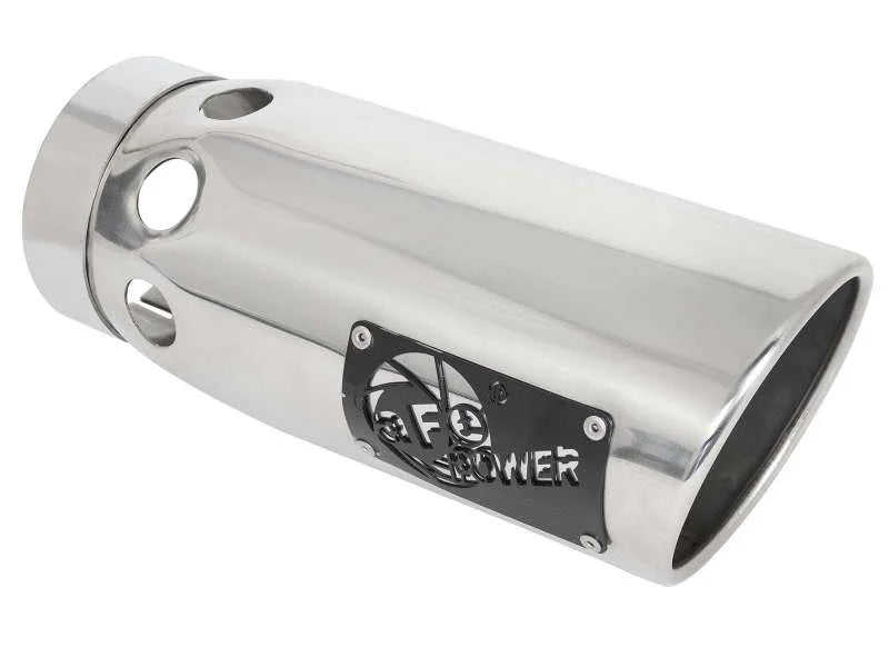 aFe Large Bore-HD 3in 409-SS DPF-Back Exhaust System w/ Polished Tip 14-19 RAM 1500 V6 3.0L (td) - Side View