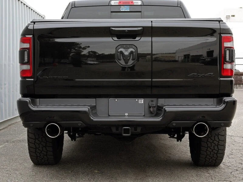 aFe Large Bore-HD 3in 409SS DPF-Back Exhaust System w/ Polished Tip RAM 1500 20-21 V6-3.0 - Installation View