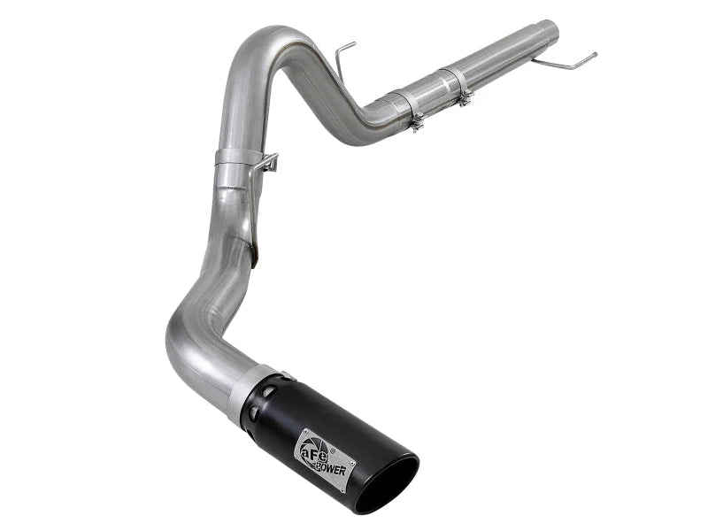 aFe Large Bore-HD 4in 409 SS DPF-Back Exh 18-19 Ford F-150 V6-3.0L (td) w/ Black Tip - Main Product View