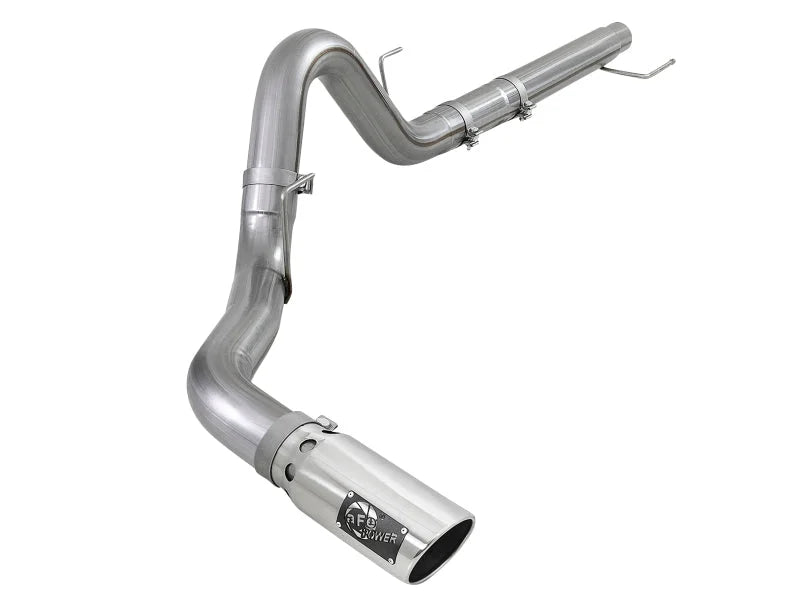 aFe Large Bore-HD 4in 409 SS DPF-Back Exh 18-19 Ford F-150 V6-3.0L (td) w/ Polished Tip - Main Product View