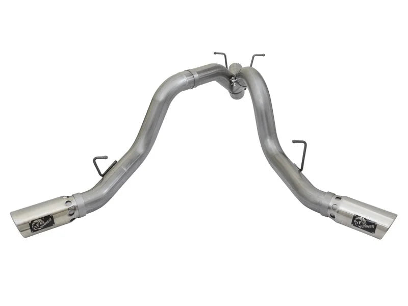aFe Large Bore-HD 4in 409-SS DPF-Back Exhaust w/Dual Polished Tips 2017 GM Duramax V8-6.6L (td) L5P - Additional View 6