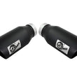 Load image into Gallery viewer, aFe Large Bore-HD 4in 409 Stainless Steel DPF-Back Exhaust w/Black Tip 15-16 Ford Diesel V8 Trucks - Back View