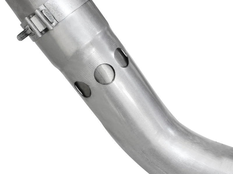 aFe Large Bore-HD 4in 409 Stainless Steel DPF-Back Exhaust w/Polished Tips 15-16 Ford Diesel Truck - Additional View 7