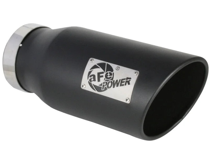 aFe Large-Bore HD 5in 409SS DPF-Back Exhaust System w/Black Tip 19-20 Ram Diesel Trucks L6-6.7L (td) - Back View