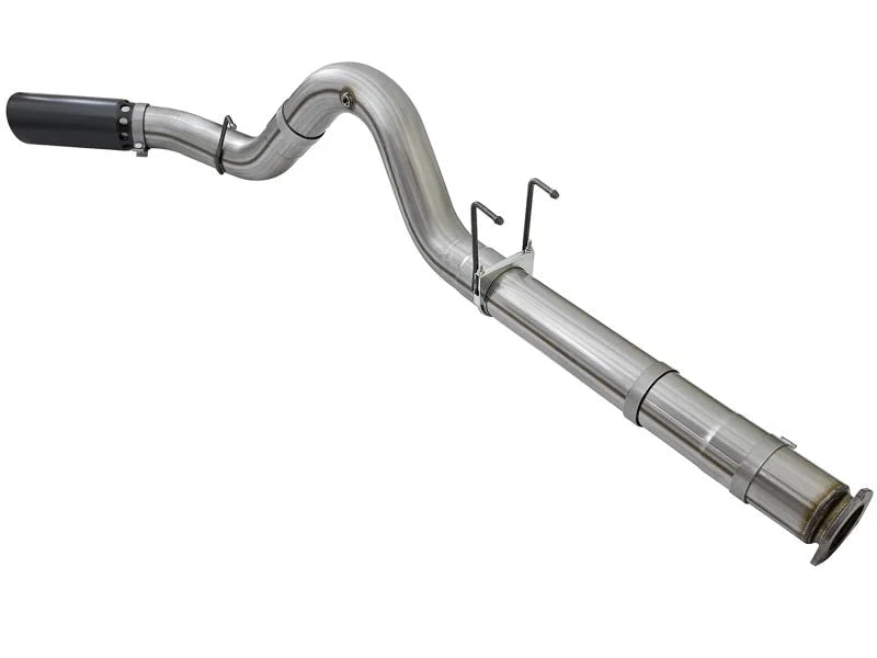 aFe Large Bore-HD 5in DPF Back 409 SS Exhaust System w/Black Tip 2017 Ford Diesel Trucks V8 6.7L(td) - Additional View 6