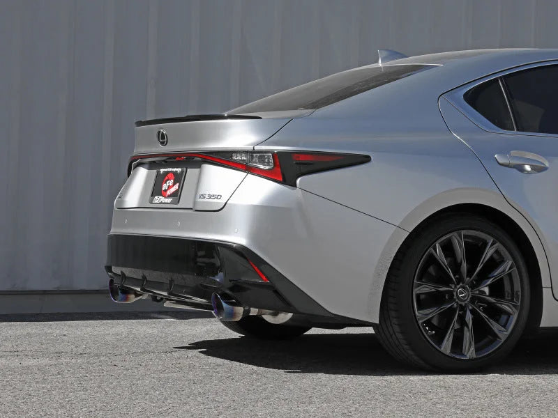 aFe Lexus IS350 14-22 V6-3.5L Takeda Axle-Back Exhaust System- Blue Tip - Installation View