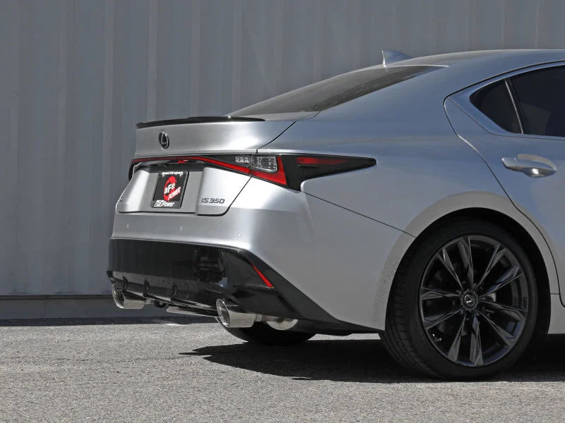 aFe Lexus IS350 14-22 V6-3.5L Takeda Axle-Back Exhaust System- Polished Tip - Installation View