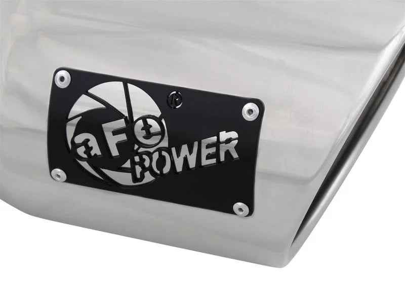 aFe MACH Force-XP 304 SS Right Side Single Wall Polished Exhaust Tip 4in Inlet x 6in Outlet x 12in L - Additional View 5