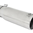 Load image into Gallery viewer, aFe MACH Force-XP 304 SS Sing Wall Pol Exh Tip Univ Exit 3in Inlet x 4in Outlet x 12in L - Clamp On - Main Product View