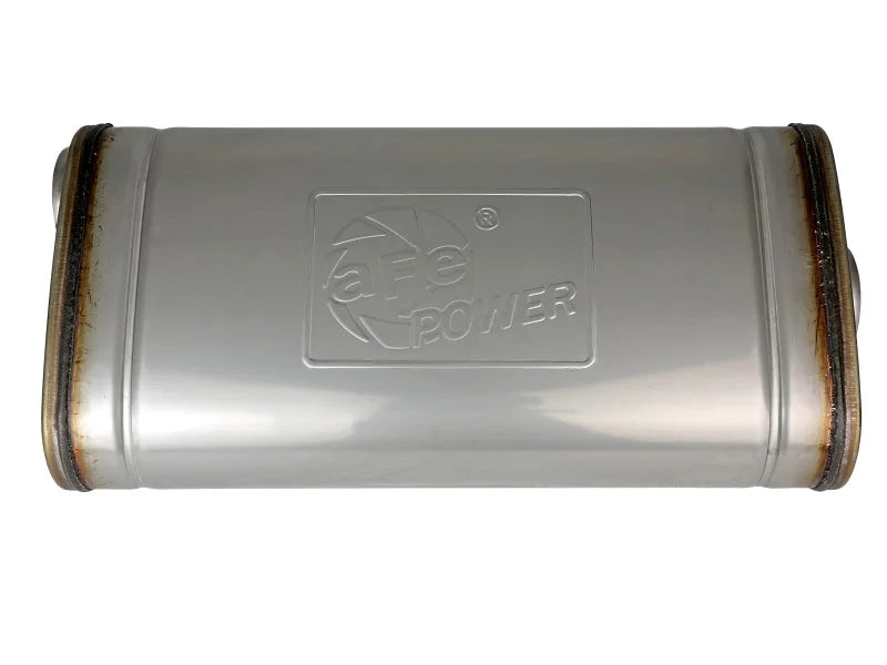 aFe MACH Force XP 304 Stainless Steel Muffler 2.5in Center/Offset 18in L x 9in W x 4in H - Additional View 5
