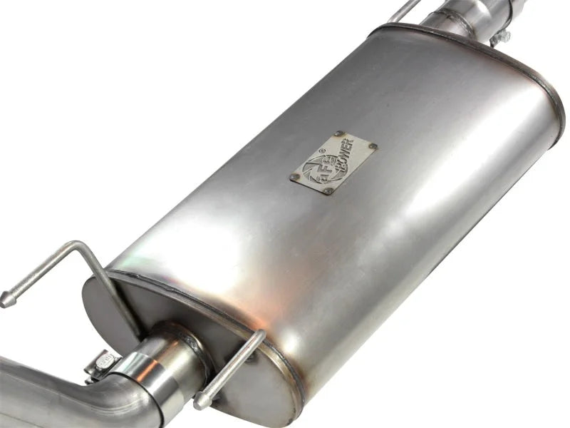 aFe MACH Force XP 3in Cat-Back Stainless Steel Exhaust w/Polished Tip Toyota Tacoma 13-14 4.0L - Back View