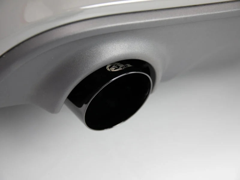 aFe MACH Force-XP 4-1/2in Black OE Replacement Exhaust Tips - 15-19 Dodge Charger/Hellcat - Back View