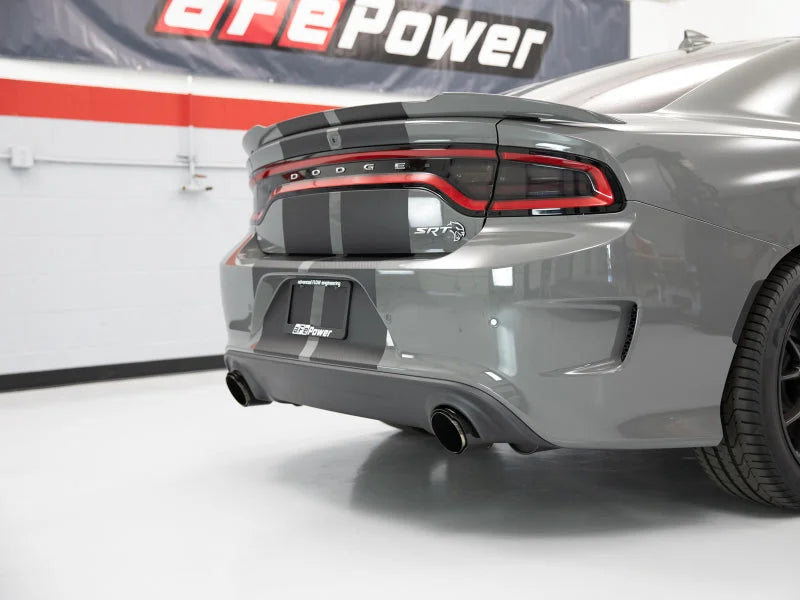 aFe MACH Force-XP 4-1/2in Carbon Fiber OE Replacement Exhaust Tips - 15-19 Dodge Charger/Hellcat - Side View