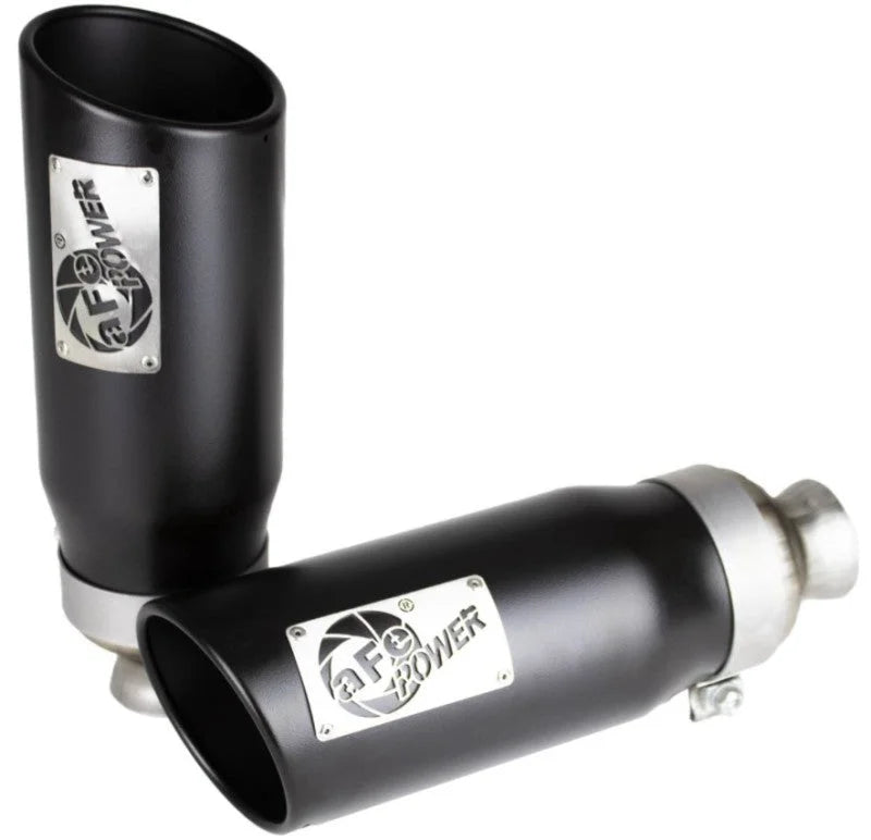 aFe MACH Force-XP 4-1/2in Steel OE Replacement Exhaust Tips - 2021+ Dodge Ram (5.7L V8) - Black - Installation View