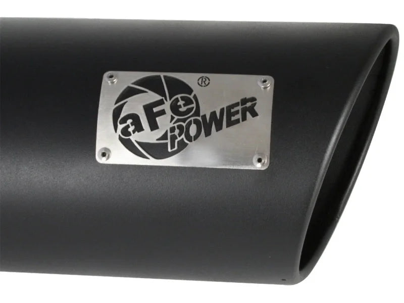 aFe MACH Force-XP 409 SS Right Side Single Wall Exhaust Tip 5in Inlet x 7in Outlet x 15in L - Back View