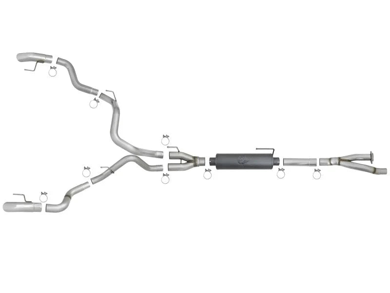 aFe MACH Force-XP Cat-Back Exhaust w/ Dual Hi-Tuck Pol Tips 17-18 Ford F-150 Raptor V6-3.5L - Additional View 5
