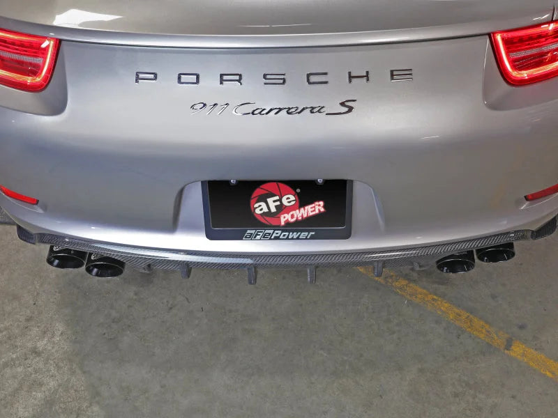 aFe MACH Force-Xp 12-16 Porsche 911 3in to 2.5in 304 SS Cat-Back Exhaust (Excludes Turbo Models) - Side View