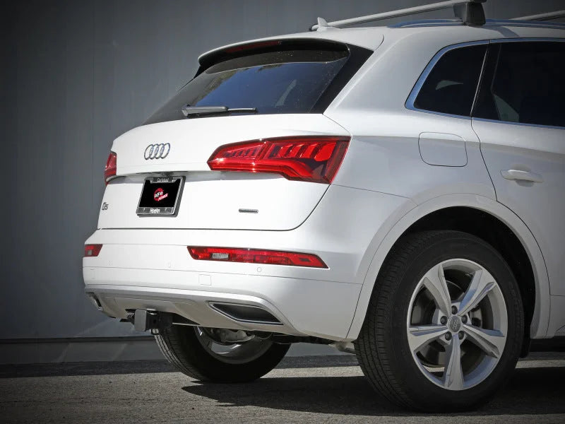 aFe MACH Force-Xp 17-21 Audi Q5 L4-2.0L (T) 3in to 2.5in Stainless Steel Cat-Back Exhaust System - Back View