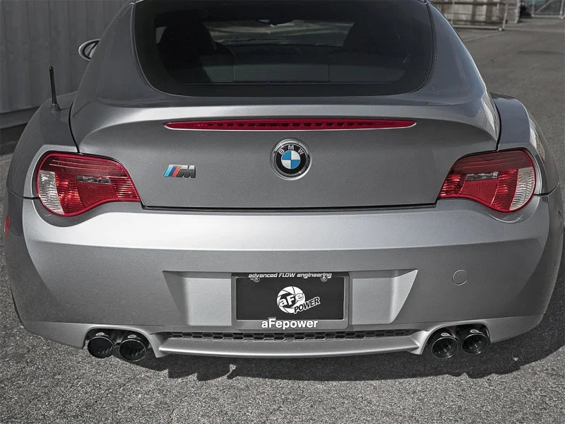 aFe MACH Force-Xp 2-1/2in 304 SS Cat-Back Exhaust w/ Black Tips 05-08 BMW Z4 M Coupe (E86) L6 3.2L - Installation View