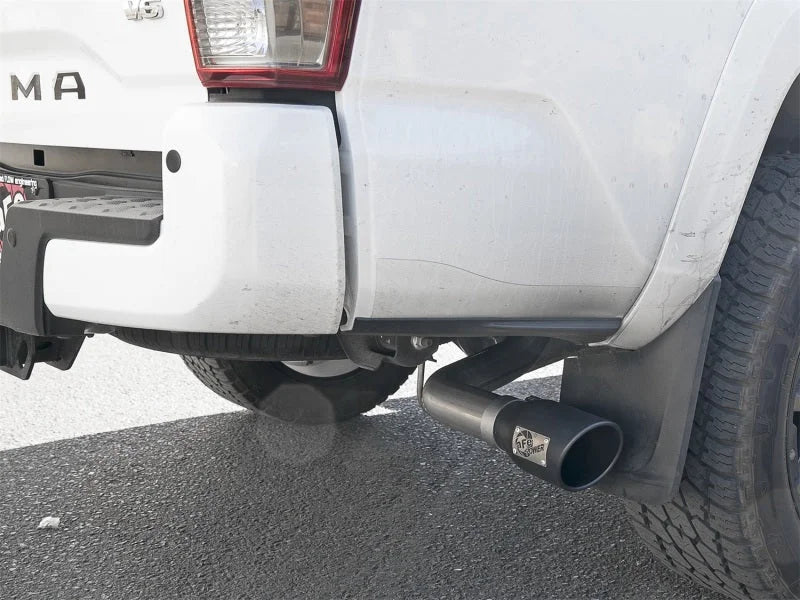 aFe MACH Force-Xp 2-1/2in 304 SS Cat-Back Exhaust w/Black Tips 2016+ Toyota Tacoma L4-2.7L / V6-3.5L - Installation View