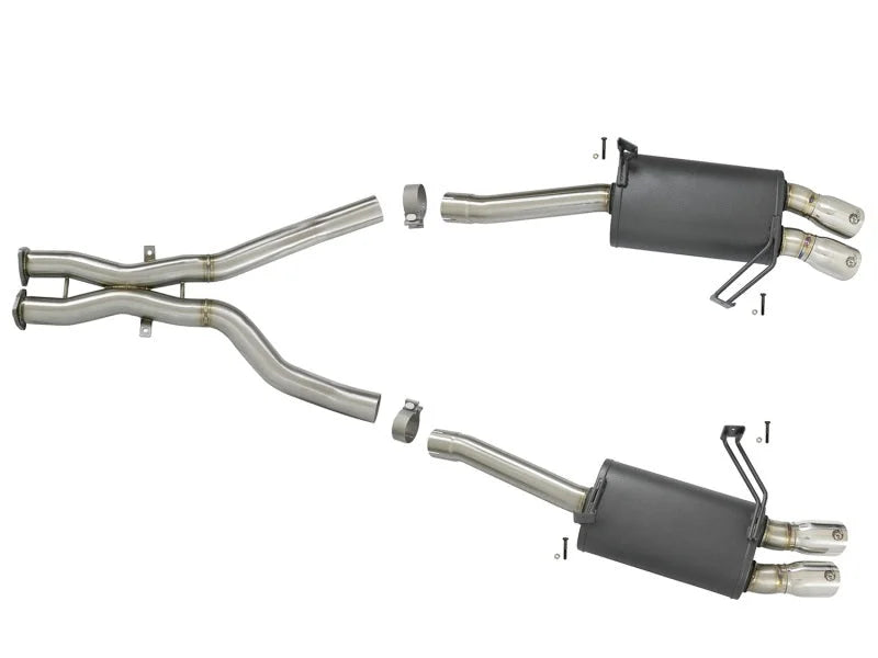 aFe MACH Force-Xp 2-1/2in 304 SS Cat-Back Exhaust w/Polished Tips 05-08 BMW Z4 M Coupe (E86) L6 3.2L - Installation View
